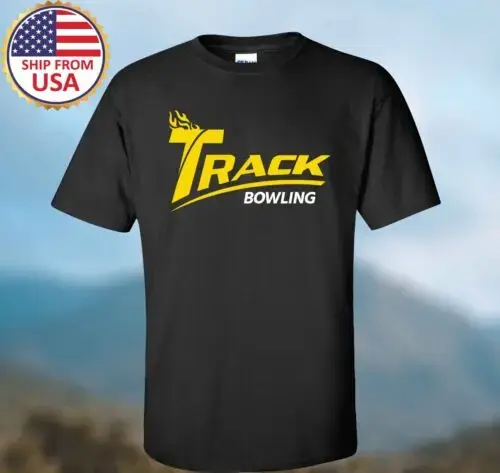 T-shirt noir Track Bowling pour homme Taille S-3XL