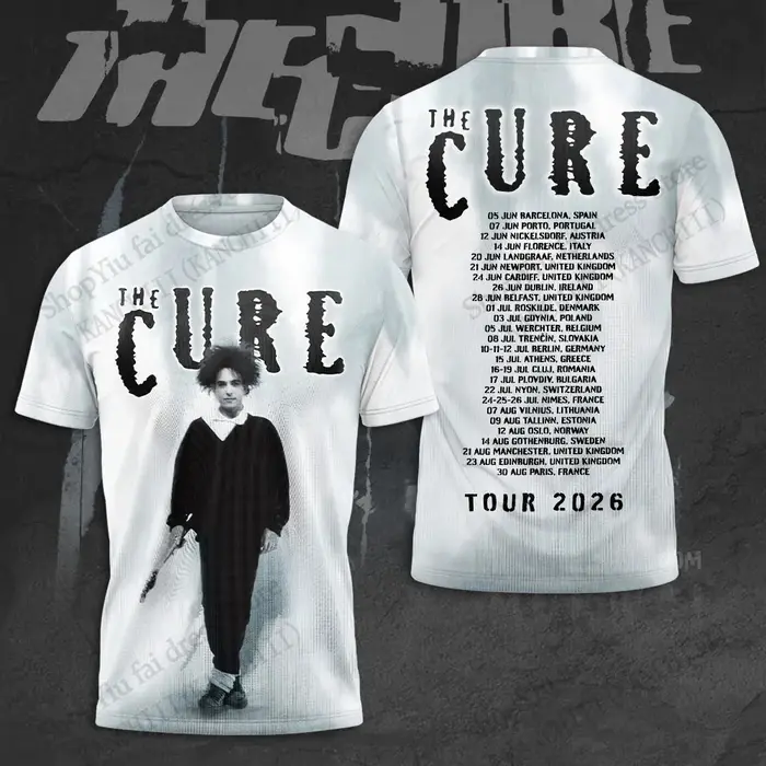 Nouveau T-shirt imprimé 3D du groupe rock The Cure Tour