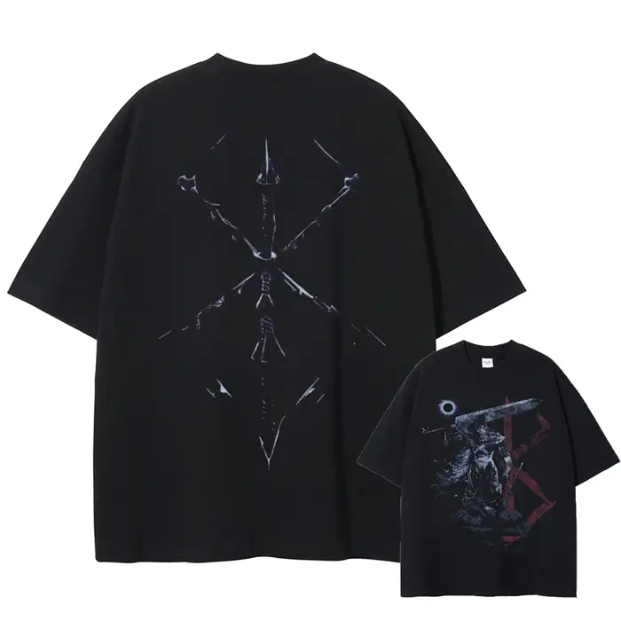 Berserk-T-shirt à Manches Courtes en Coton