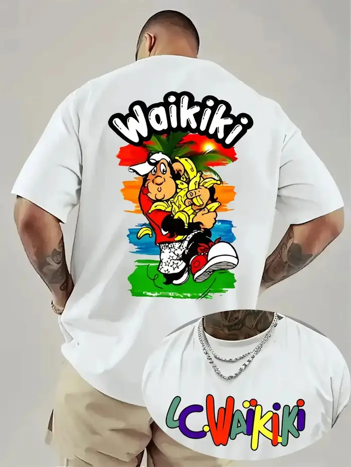 T-shirt en coton pour hommes Waikiki T-shirts graphiques de Surf hawaïen