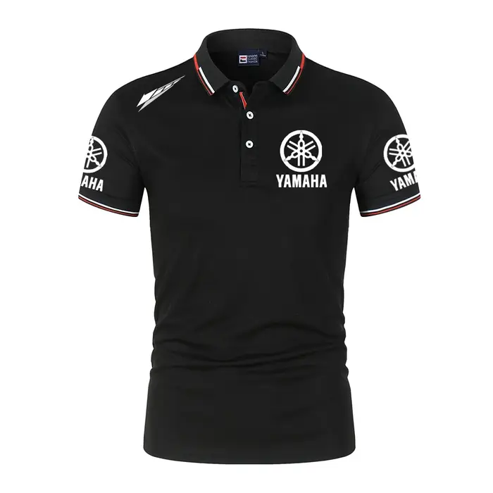 Polo à boutons pour homme, logo Yamaha, équipe de course moto, compétition, sports de plein air