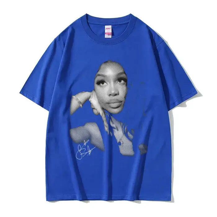 Rappeur SZA visage graphique T-shirt hommes femmes vêtements Hip Hop mode surdimensionné T-shirts