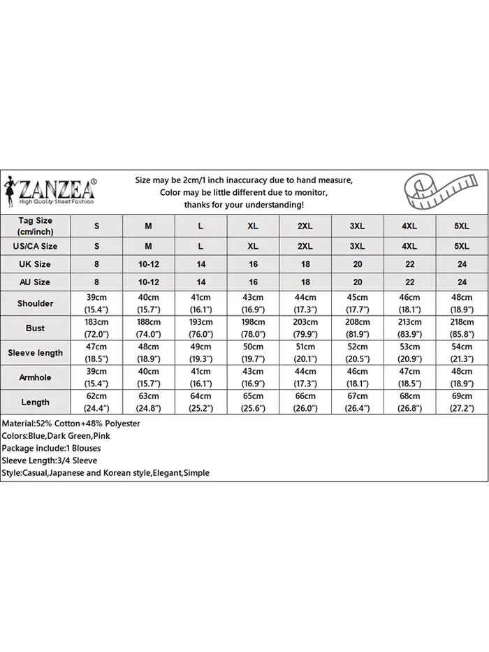 ZANZEA femmes 3/4 manches chauve-souris Blouse surdimensionné asymétrique hauts 2024 été col montant tunique
