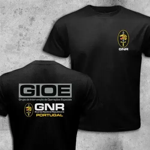 Portugal GNR Garde nationale Gendarmerie GIOE Unité des forces spéciales T-Shirt à manches courtes décontracté coton col rond hommes chemises