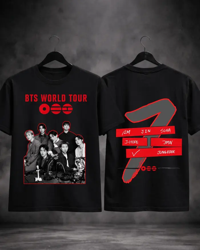T-shirt double face BTS World Tour 2026 pour hommes et femmes, vêtements d'été 100% coton, haut à ma