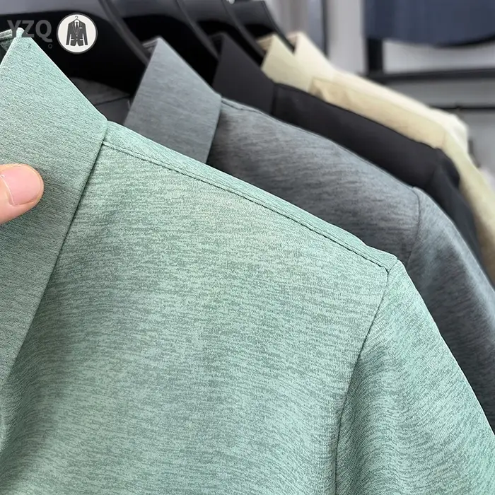 Polo uni mélangé pour homme