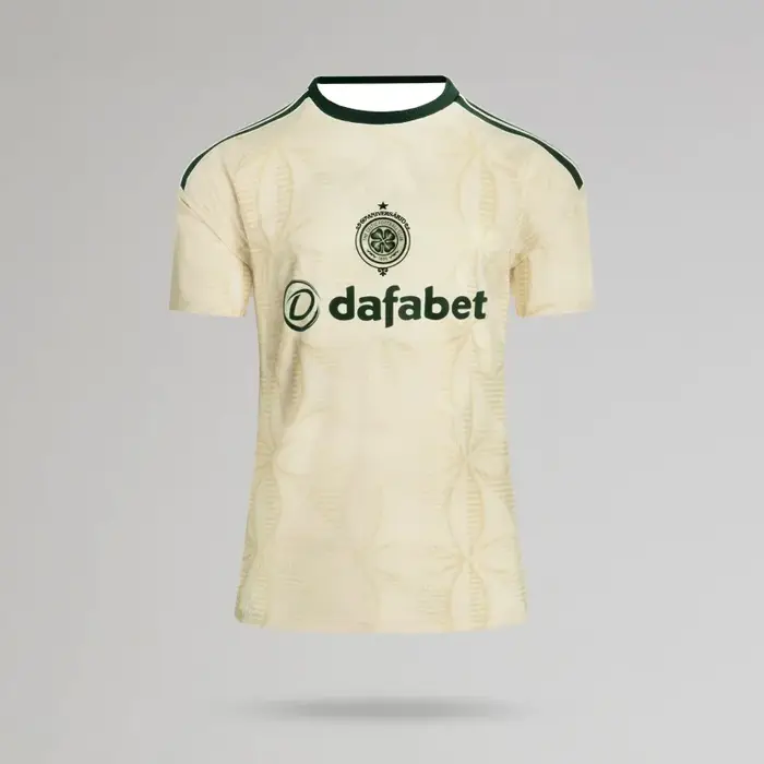 Maillot de football Coritiba Away pour hommes 26/27, crème, imprimé floral subtil, col rond, manches