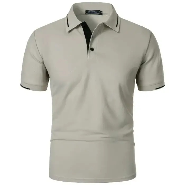 Polo à manches courtes pour hommes, boutons d'été, coupe classique, T-Shirts décontractés, pull surd