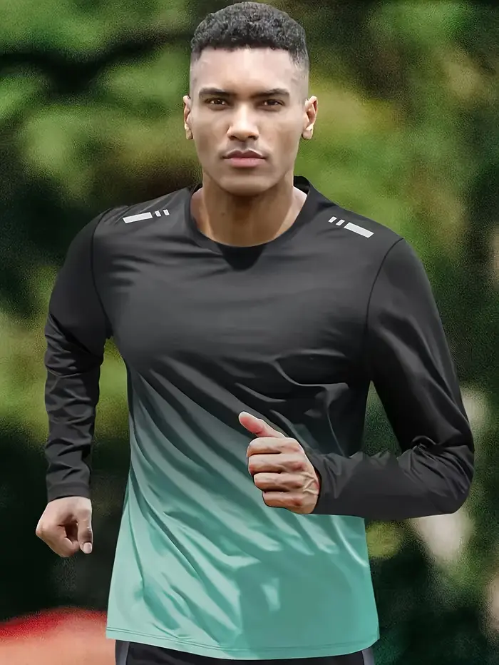 T-shirt de sport amincissant à manches longues pour hommes