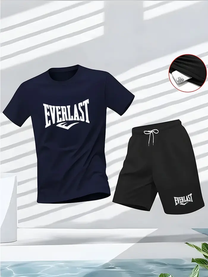 Ensemble d'été pour hommes: T-shirt à manches courtes à col rond