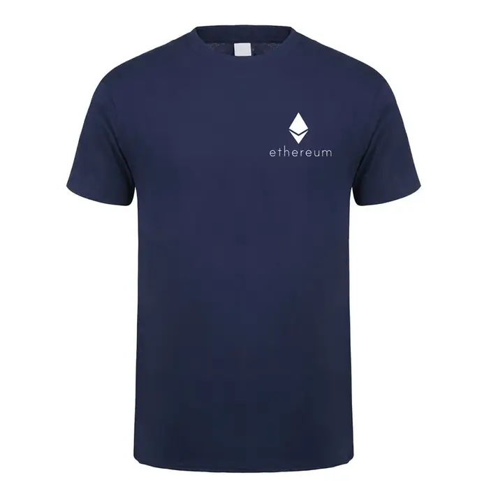 Crypto-monnaie Ethereum t-shirts homme Crypto t-shirt décontracté à manches courtes dessus frais ETH argent