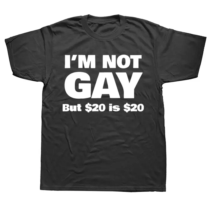 Drôle je ne suis pas Gay mais 20 est 20 T-shirt coton Streetwear à manches courtes lesbienne Gay fierté anniversaires