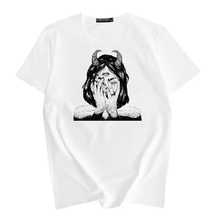 T-shirt femme rétro chemise végétarienne T-shirt femme Harajuku Cool fille T-shirt Punk vêtements ha