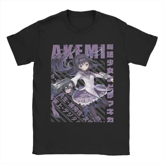 T-shirts pour hommes Mahou Shoujo Homura Akemi, 100% coton, manches courtes, Madoka Magica, t-shirt