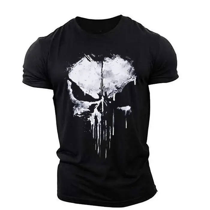 T-shirt Homme Imprimé Crâne 3D Style Streetwear Extensible Léger Respirant Coupe Ample Tendance 2023