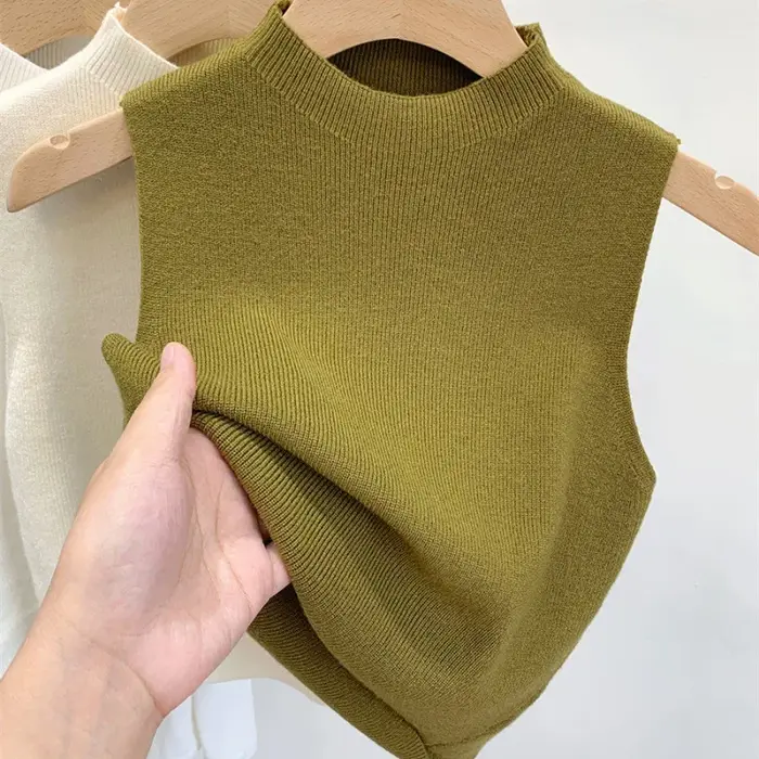 1 pièces printemps été femmes tricoté débardeurs fille mince hauts basique décontracté