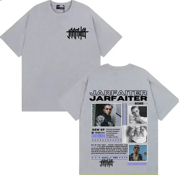 Rappeur Jarfaiter Album Tour 2025 couverture T-shirt hommes femmes Harajuku mode Hip Hop Pop musique t-shirts Vintage