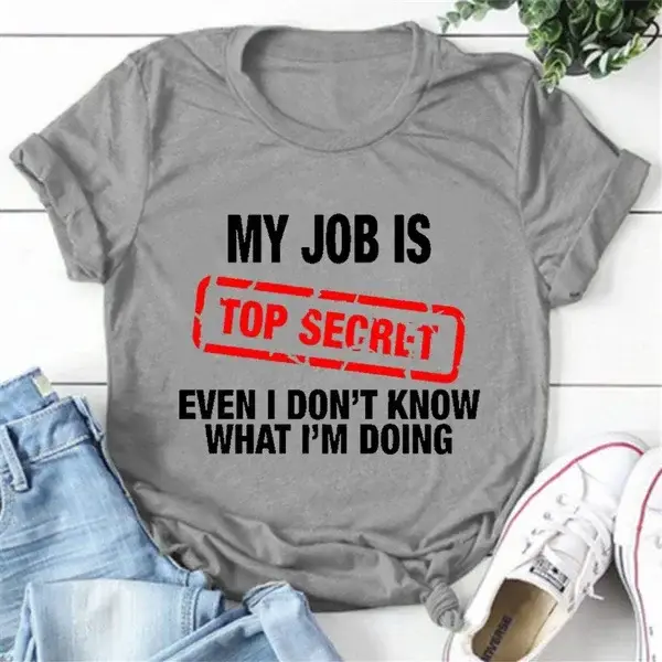 T-Shirt à Manches Courtes et Col Rond pour Femme