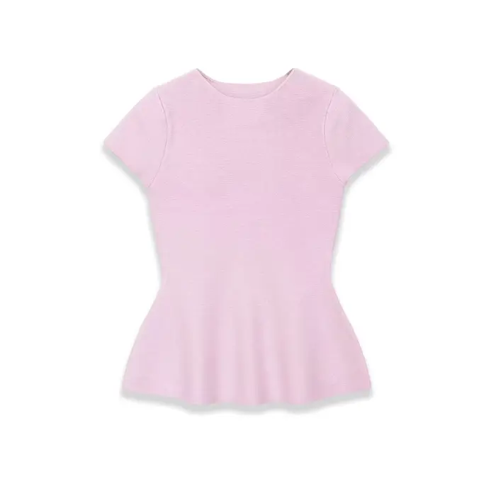 Pull-over tricoté élégant à manches courtes et col rond pour femme, coupe ajustée, décontracté, idéa