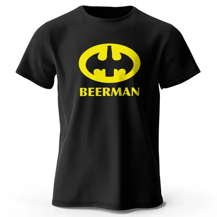 T-shirt imprimé Beer Man pour hommes, 100% coton, surdimensionné, classique, humoristique, pour homm