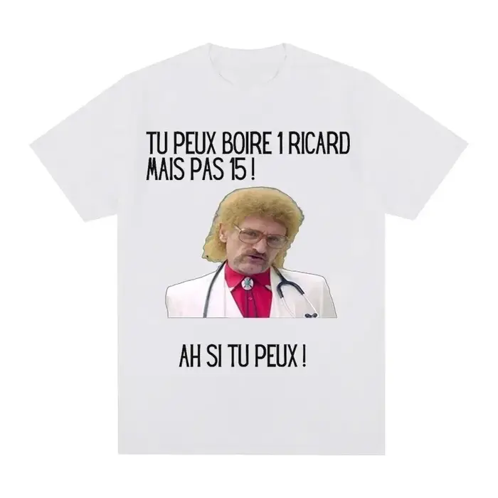 T-shirt en coton drôle imprimé vous pouvez boire un Ricard mais pas 15 graphique noir classique hauts été à manches courtes Premium t-shirts