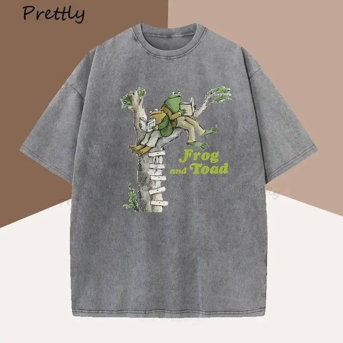 Grenouille et crapaud T-shirt femmes hommes classique livre amant T-shirt drôle femme vêtements Cott