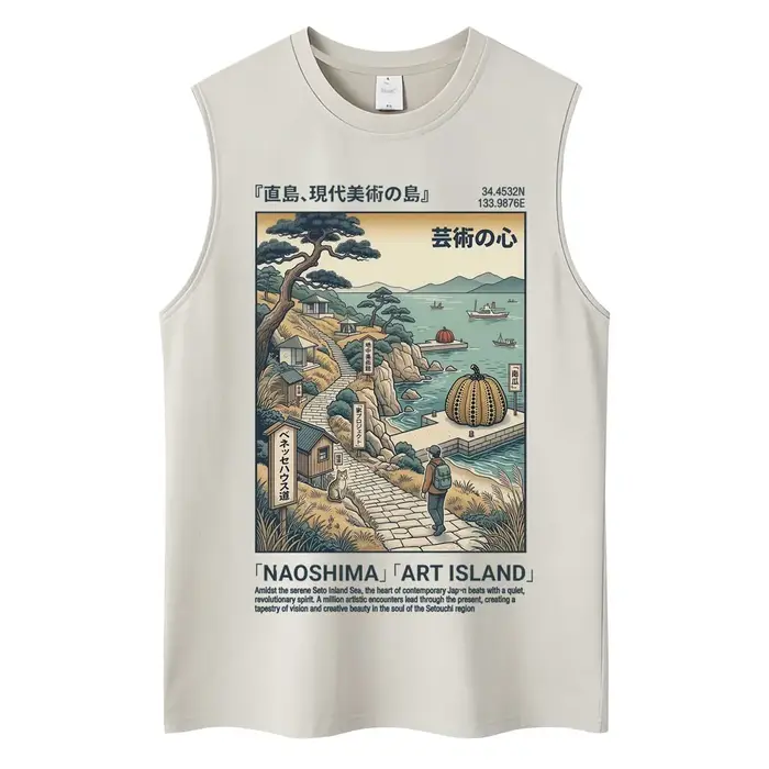 Débardeurs en coton lavé style Ramen Japonais de Tokyo pour hommes et femmes, mode vintage, haute qu