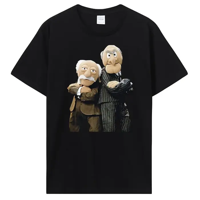 Statler et Waldorf T-Shirt noir vêtements mode 100% coton bonne qualité marque