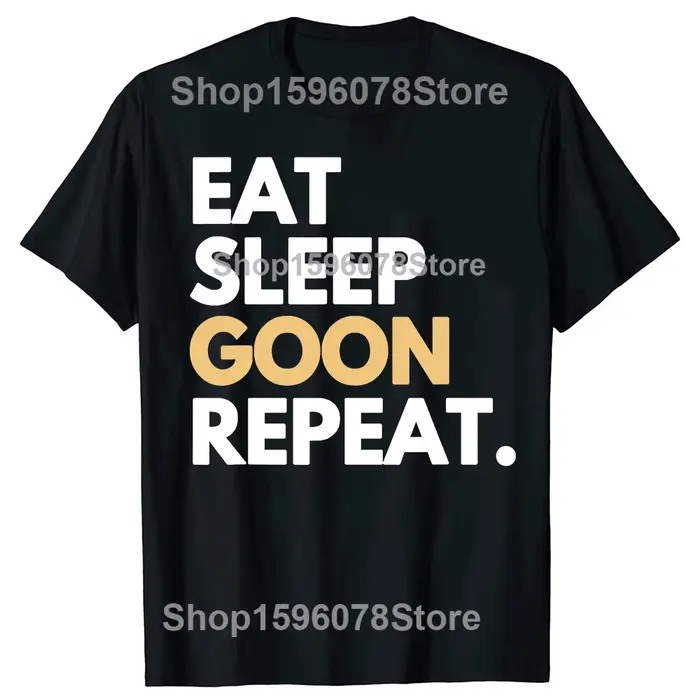 Gooner drôle Gooning Meme manger sommeil Goon répéter hommes vêtements mode t-shirts coton à manches courtes surdimensionné ample t-shirts hauts