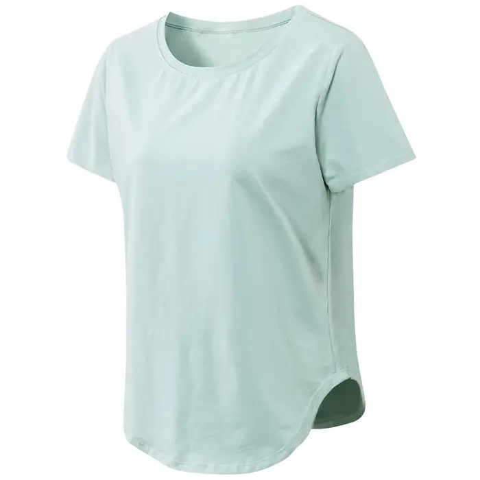 Femmes Yoga haut solide à manches courtes Sport T-Shirt ample Fitness