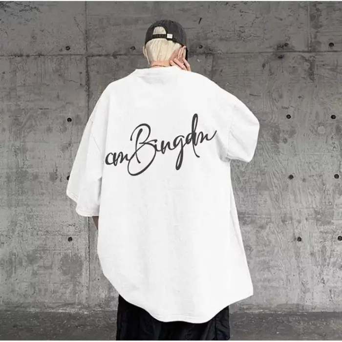M-8XL été hommes T-shirt surdimensionné coréen décontracté Style ample lettre étoile Signature impre