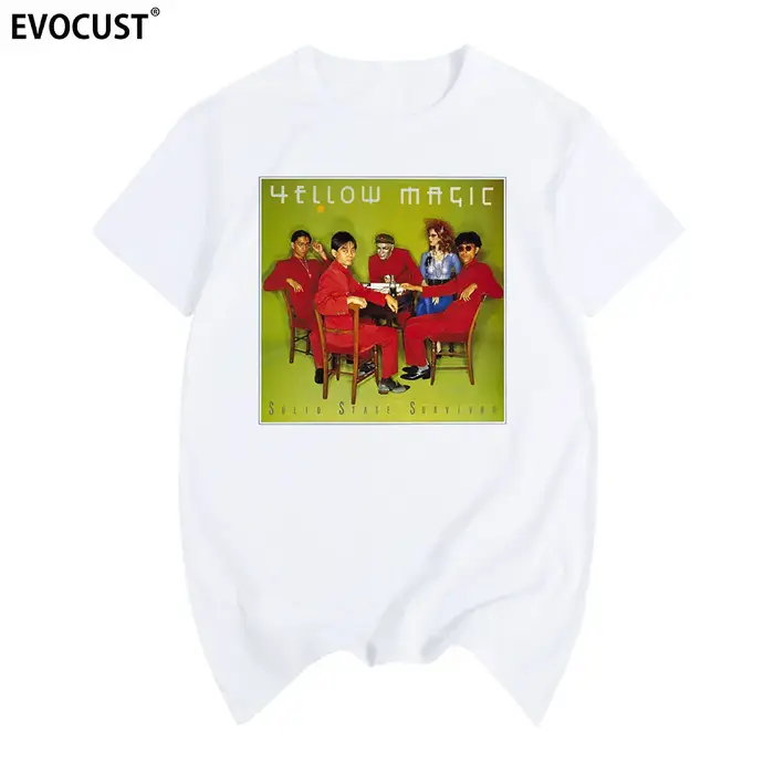T-shirt jaune YMO de Magic Orchestra pour hommes et femmes