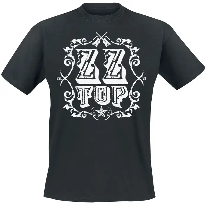 ZZ Top Eliminator Hot Rod Tee, T-shirt rock avec imprimé de voiture vintage rouge et logo rétro, Mer