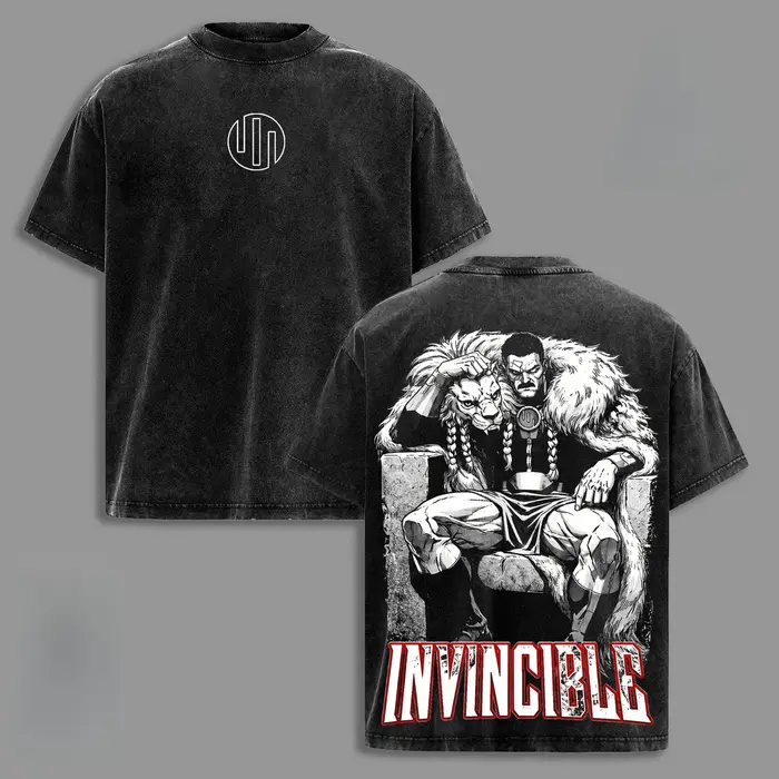 Nouveau T-shirt imprimé Anime Invincible 2026 pour homme – Vêtement vintage Y2K délavé