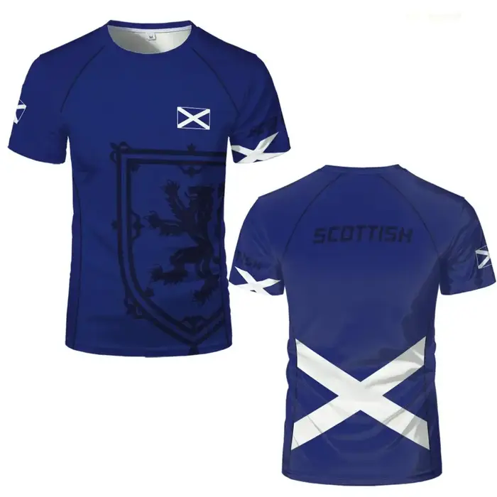 T-shirt unisexe à motif drapeau écossais pour homme