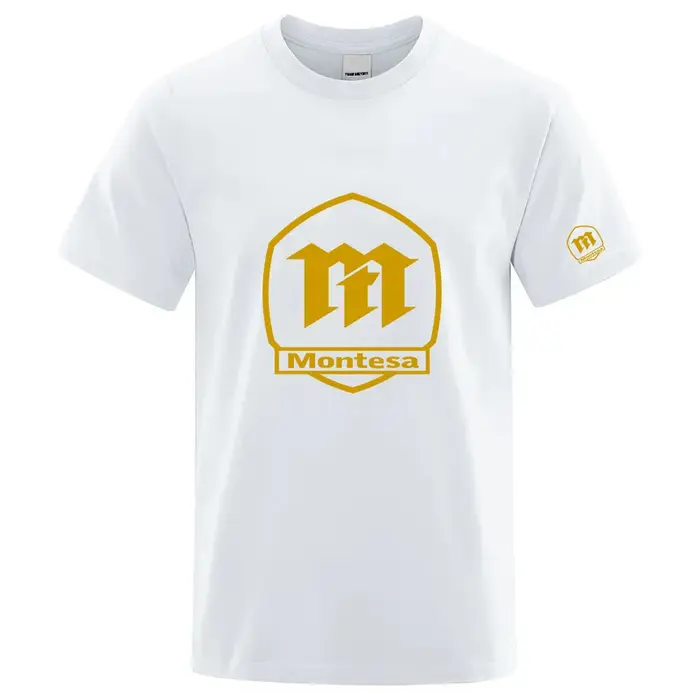 Montesa Espana motos marque 100% pur coton été haut de gamme hommes à manches courtes col rond à la mode respirant T-shirt