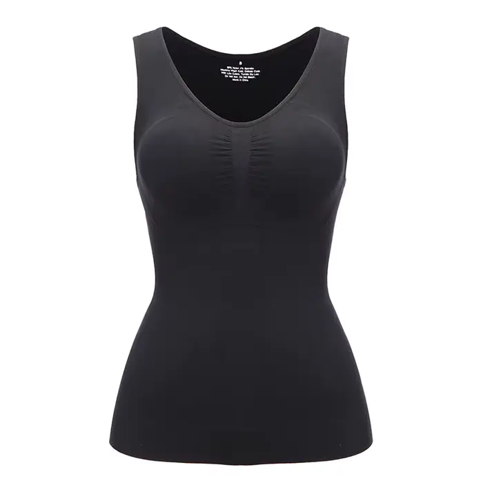 Débardeurs pour femmes avec soutien-gorge intégré, étagère, décontracté, large sangle, Camisole basi
