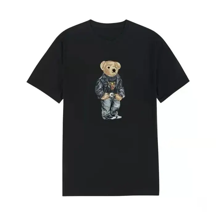 Nouveaux t-shirts en coton à imprimé ours Poloo pour hommes