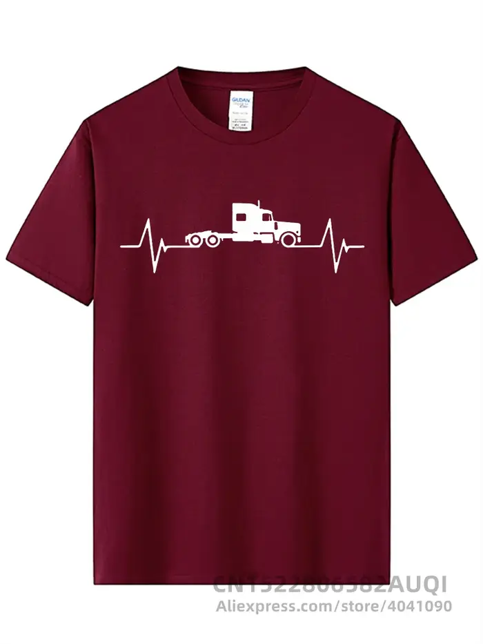 Chauffeur de camion battement de coeur amour t-shirt gars arrivée Simple Camisetas