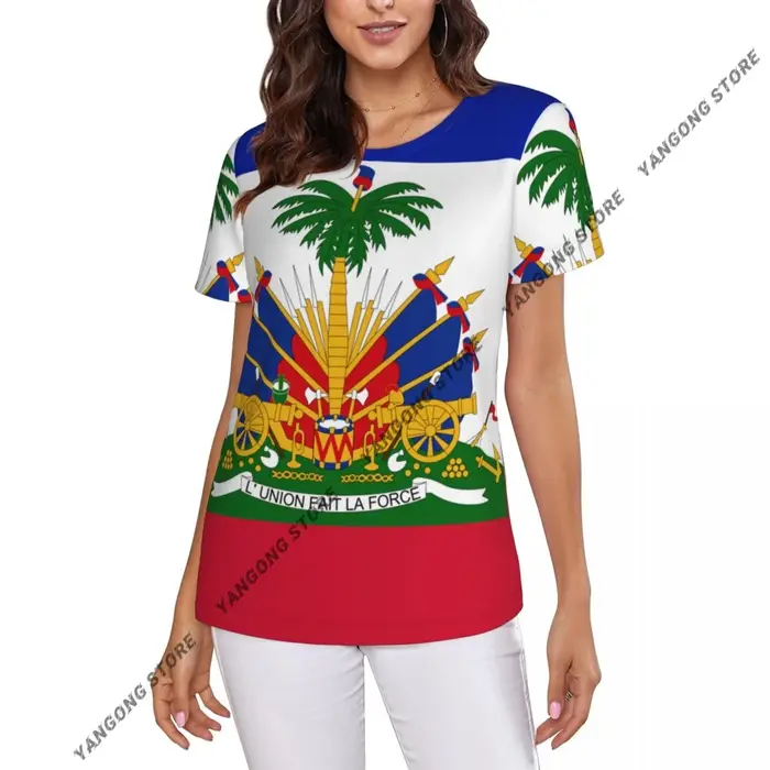 T-shirt femme drapeau d'haïti