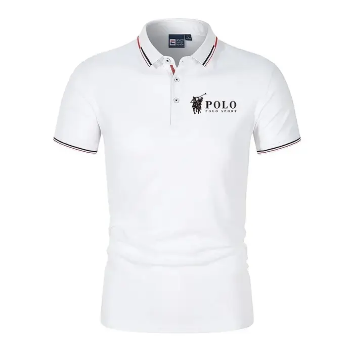 Polo pour homme à manches courtes en tissu 100% soie de lait
