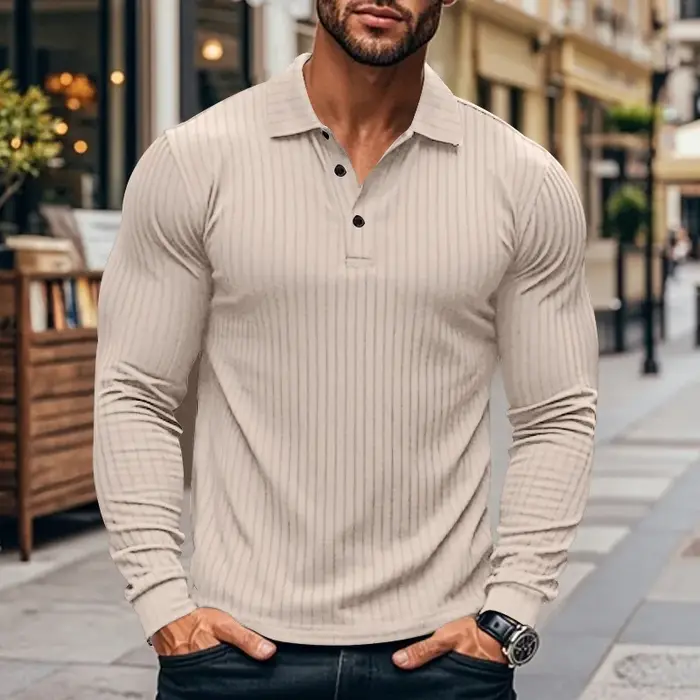 T-shirt fin à manches longues pour hommes