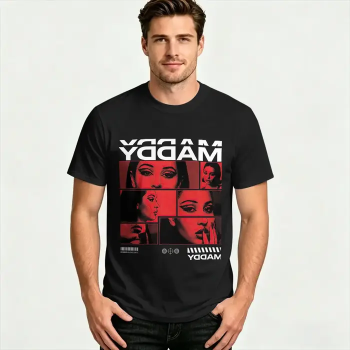 T-Shirt pour hommes Euphoria Maddy - Alexa Funny, en pur coton, à manches courtes, col rond, pour l'été
