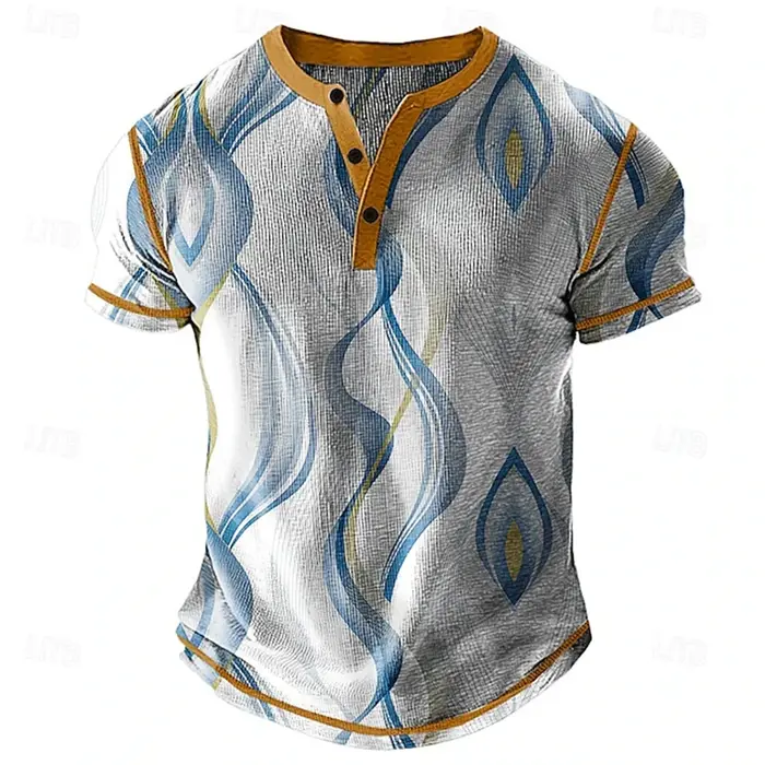 Nouveau Polo Homme Tendance Style Rétro – T-shirt Décontracté Quotidien Coupe Ample Respirant Manches Courtes Boutonné