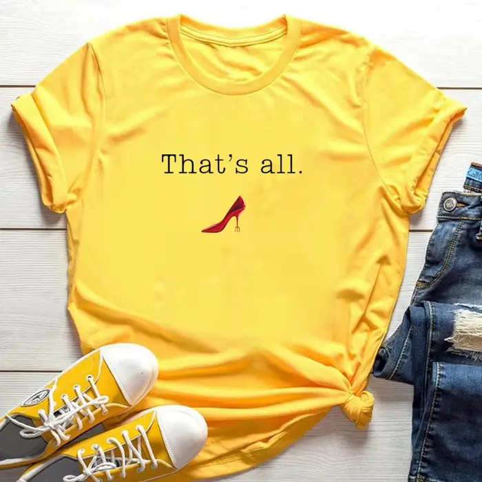 T-shirt tendance à manches courtes « The Devil Wears That's All » avec citation de Miranda Priestly 