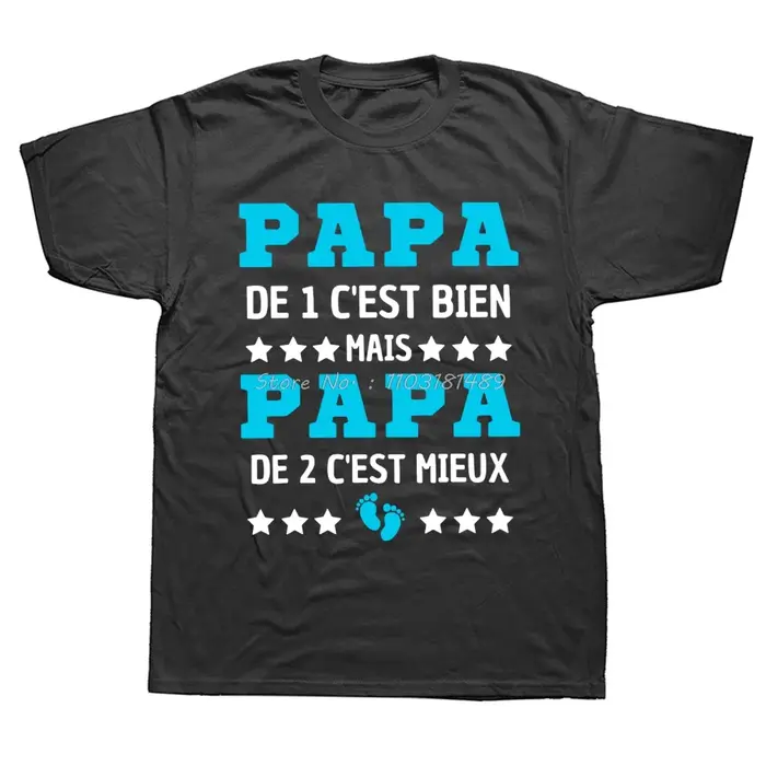 Papa deuxième enfant t-shirt français