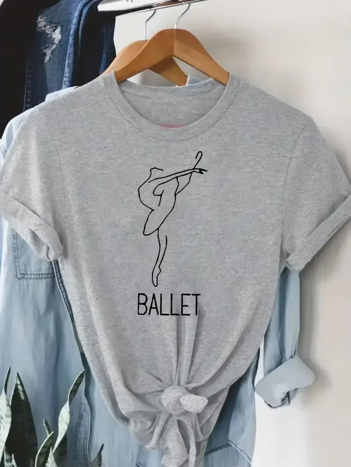 T-shirt graphique élégant sur le thème du ballet pour femmes