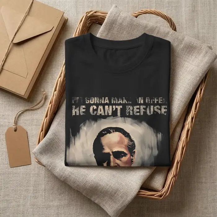 Parrain titre Original Logo T-Shirts pour hommes film américain nouveauté pur coton t-shirt col rond manches courtes