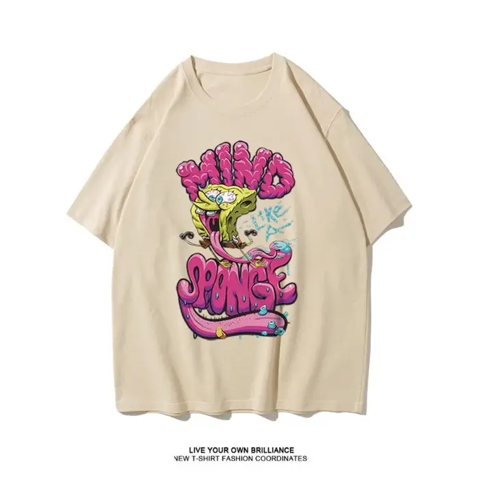 T-shirt pour homme avec motif graffiti sur le devant sur le thème de Bob l'éponge « Mind Like A Sponge »