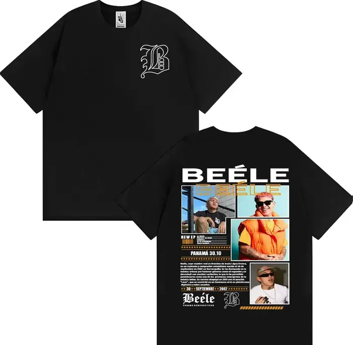 Rappeur BEELE Album Tour 2025 Merch t-shirts hommes femmes Hip Hop Pop musique rue T-shirt 100% coton surdimensionné